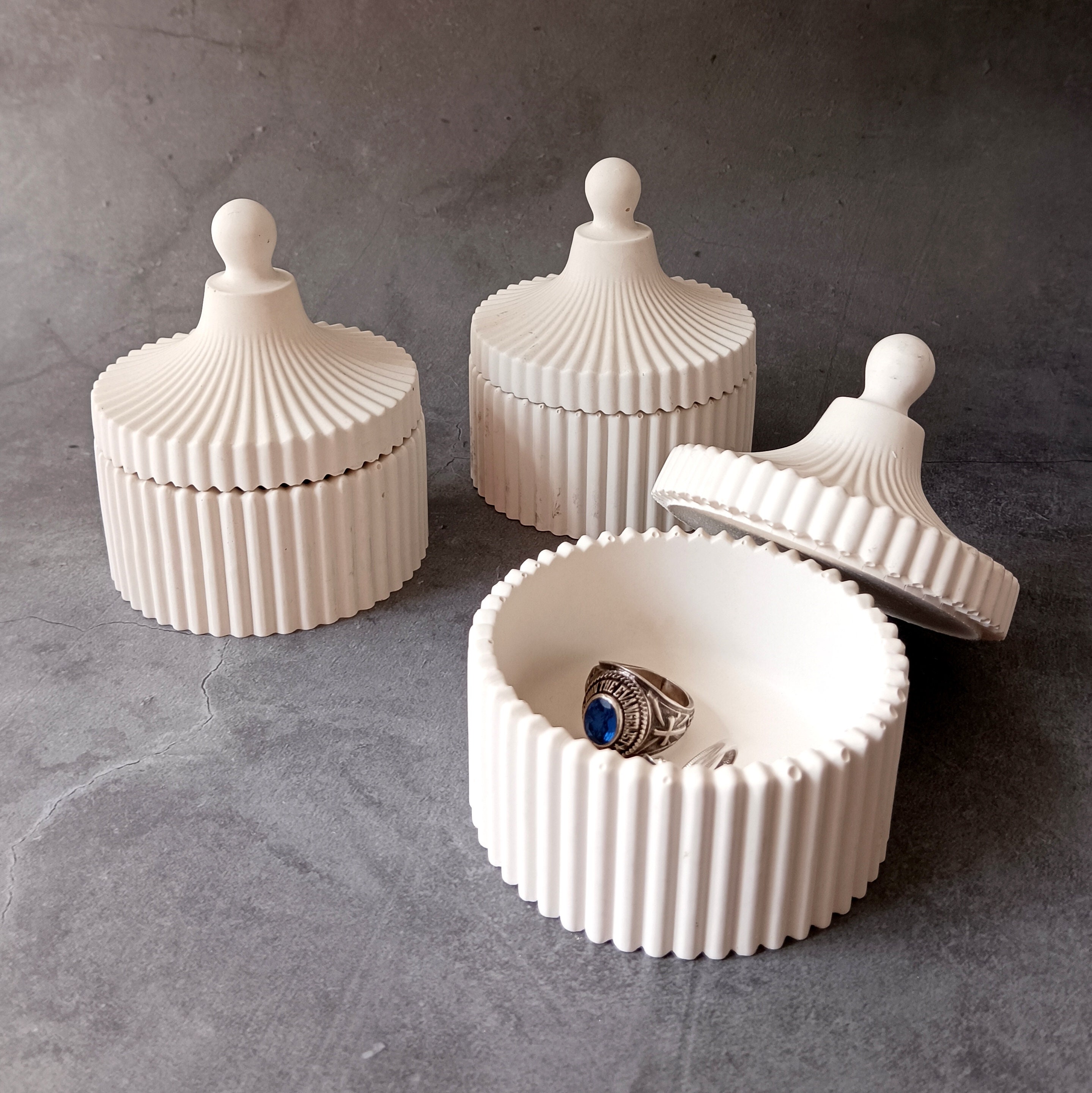 Concrete Jars for Candles White Candles Jars With Lids Trinket Jar