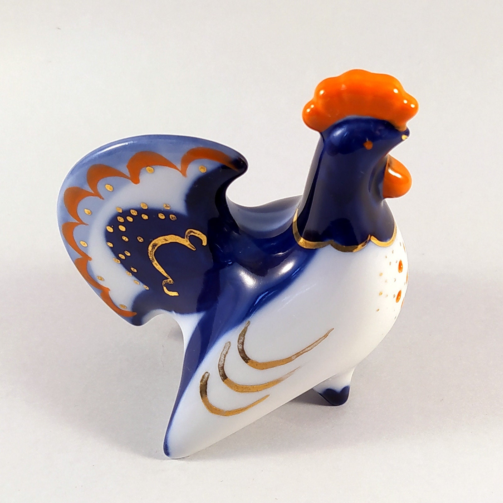 Porcelain rooster Salt shaker Vintage Soviet Figurine Retro Etsy