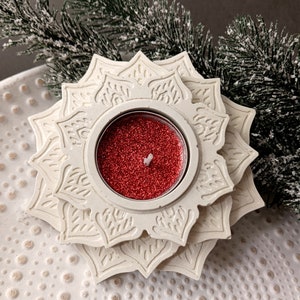 Flower Concrete Tea light holders Lotus Candle Holder Meditation Gifts image 1