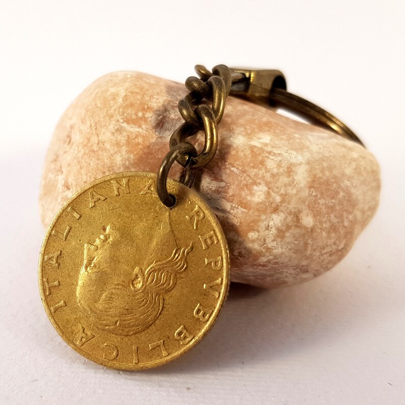 Vintage coin keychain Italy keychain 1978 Coin Italian 200 Etsy