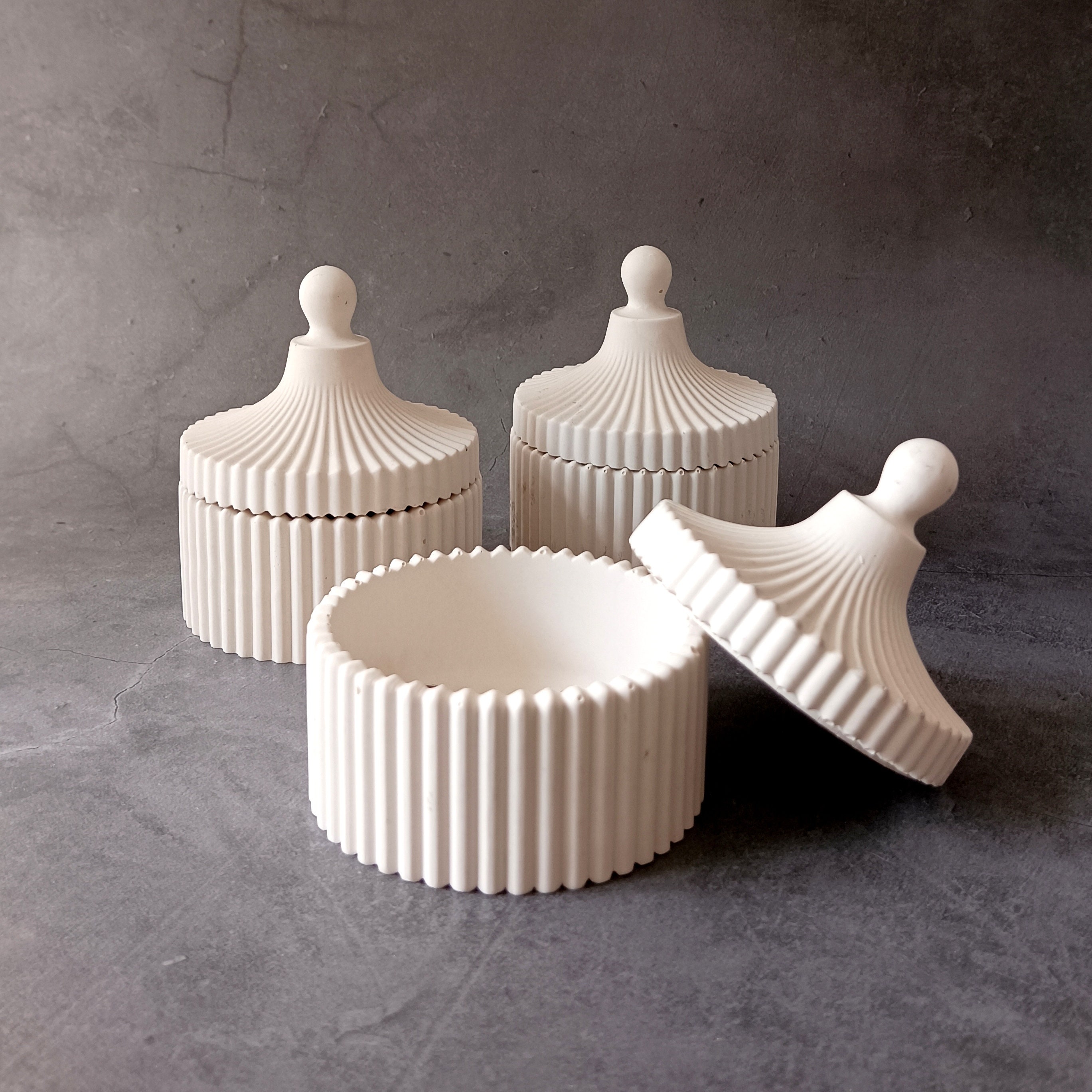 Concrete Jars for Candles White Candles Jars With Lids Trinket Jar