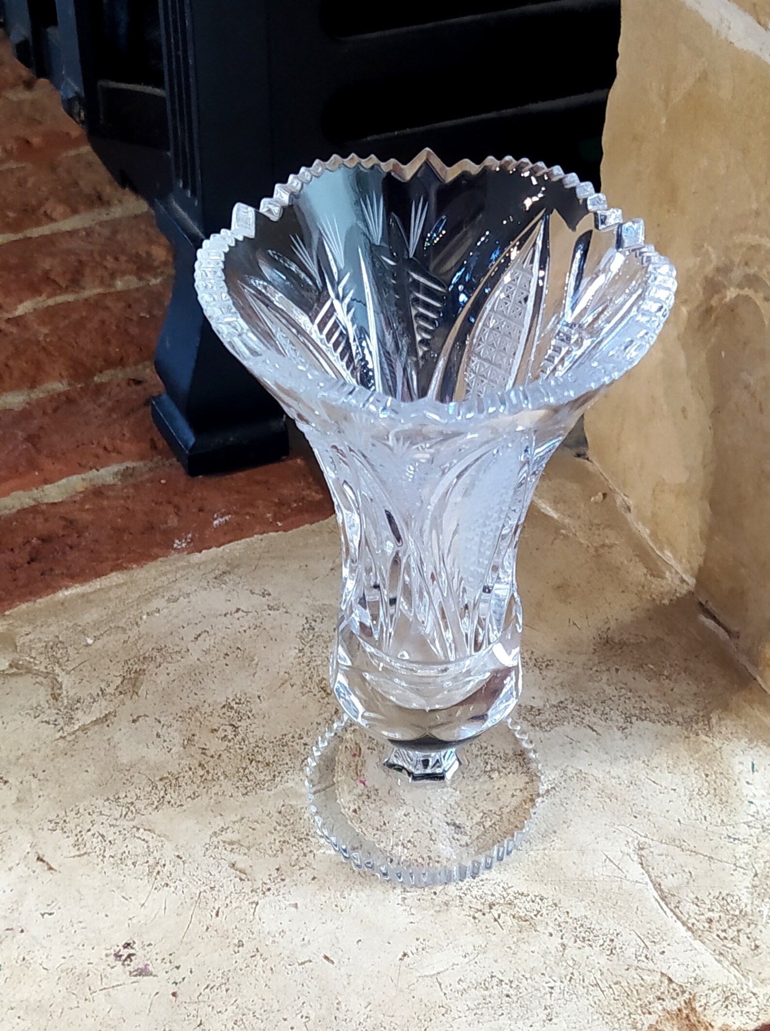 Vintage Crystal vase USSR Retro Soviet Bohemian Kitchen decor Etsy