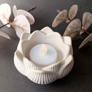 Flower Tea light candle holder Concrete candlestick Lotus Candle Yoga Teacher Gift Meditation Gift image 8