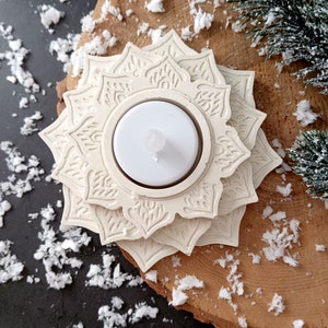 Flower Concrete Tea light holders Lotus Candle Holder Meditation Gifts