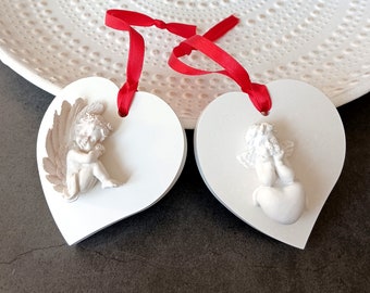 Angel Heart White Hanging Hearts Set of 2 Heart Valentine's Day Gift