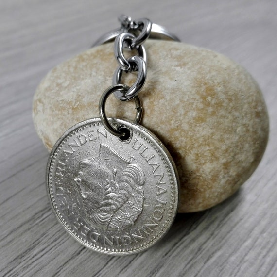 40th birthday gift 1979 coin keyfob with a /"40/" charm