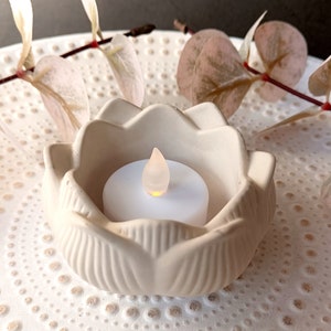 Flower Tea light candle holder Concrete candlestick Lotus Candle Yoga Teacher Gift Meditation Gift image 5