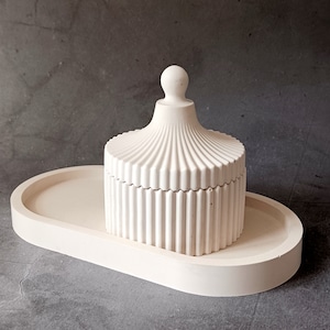 Trinket Jar Modern Tray Jewelry Organizer Jewelry Dish Aesthetic Home Decor Modern Concrete Candle Jar