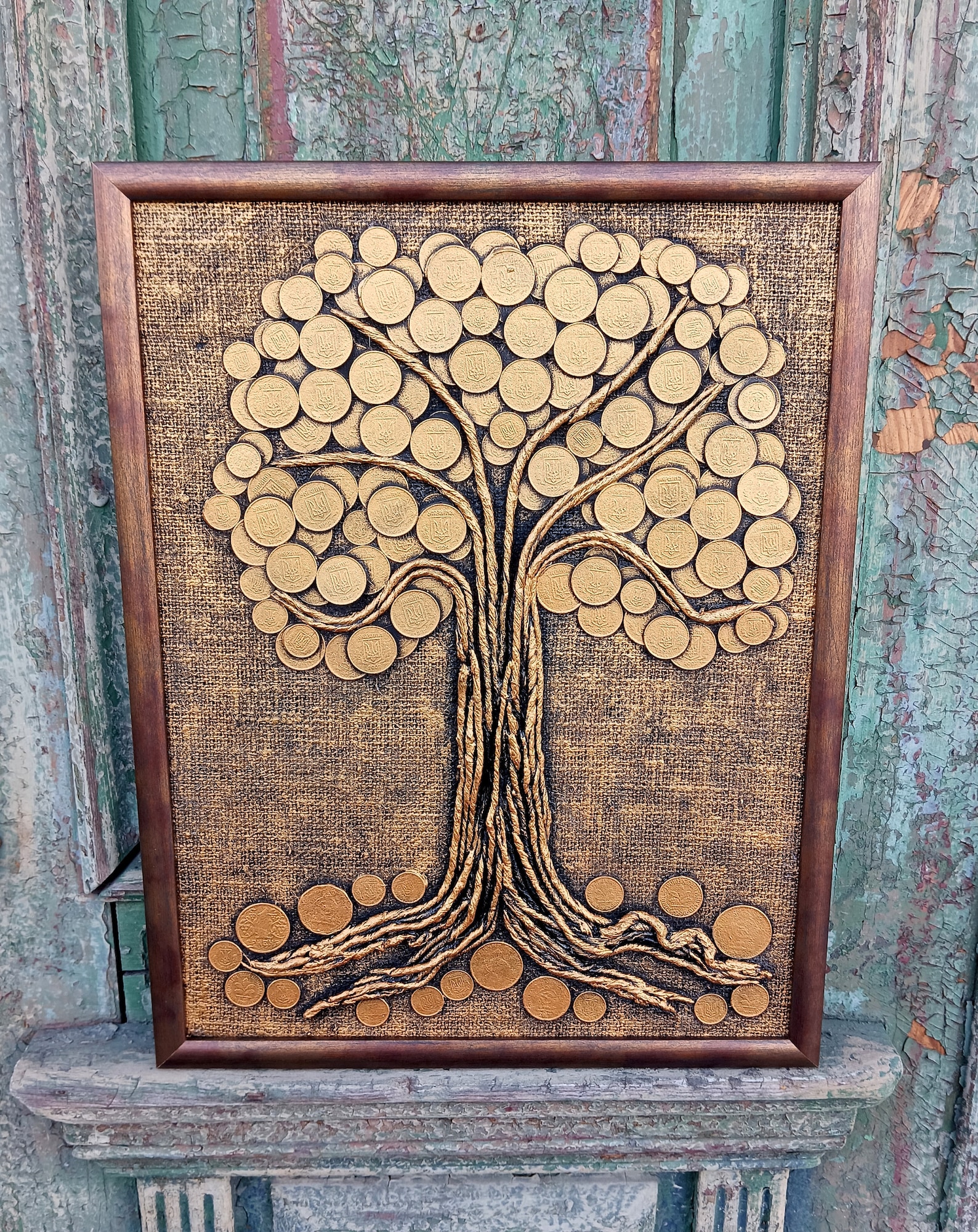 Money Tree Wall Art Tree Wall Decor Original Wall Art Etsy