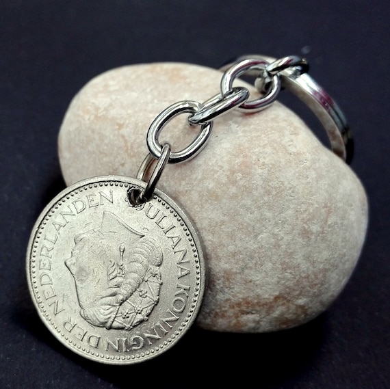40th birthday gift 1979 coin keyfob with a /"40/" charm