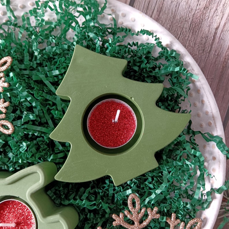 Christmas Tree Candle Christmas Decor Reindeer Candle Holder Etsy