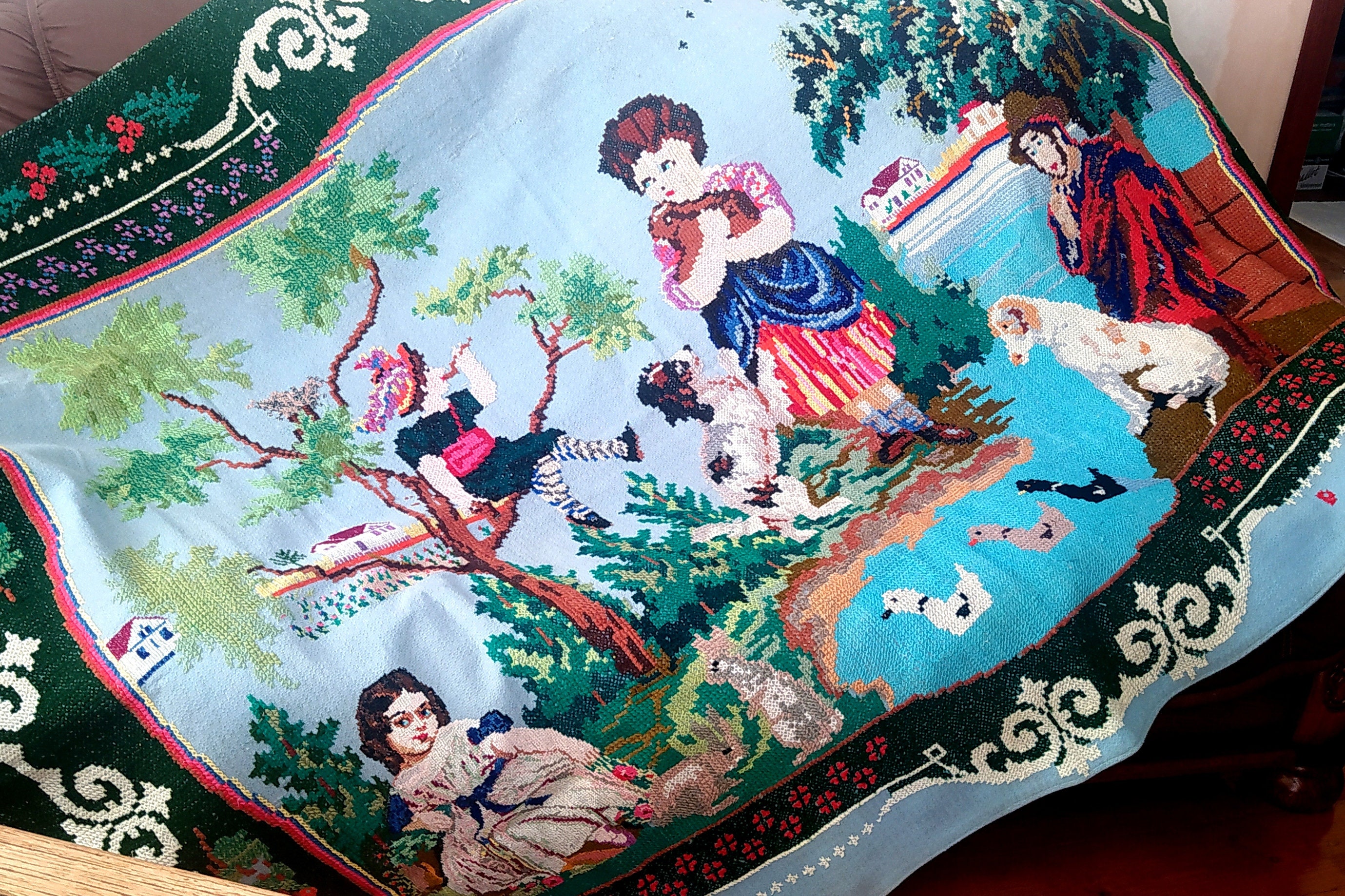 Unique carpet RARE Hand Embroidered Carpet Handwoven wool Etsy