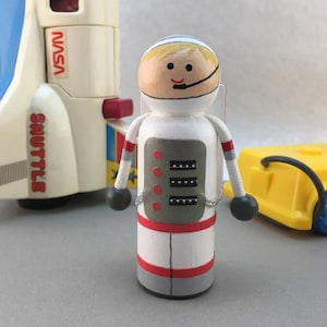 Astronaut, Peg Doll Astronaut, 3-1/2&quot; Peg Doll Astronaut, Handcrafted, Pretend Play
