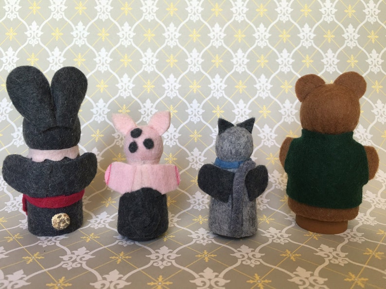 Single Wooden Peg Animal Animal Peg Doll Wool Felt Animal Etsy