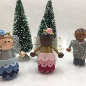 Fairy Peg Dolls, Diverse Wooden Peg Fairies, Handmade Fairy Dolls, Miniature Fairy Dolls