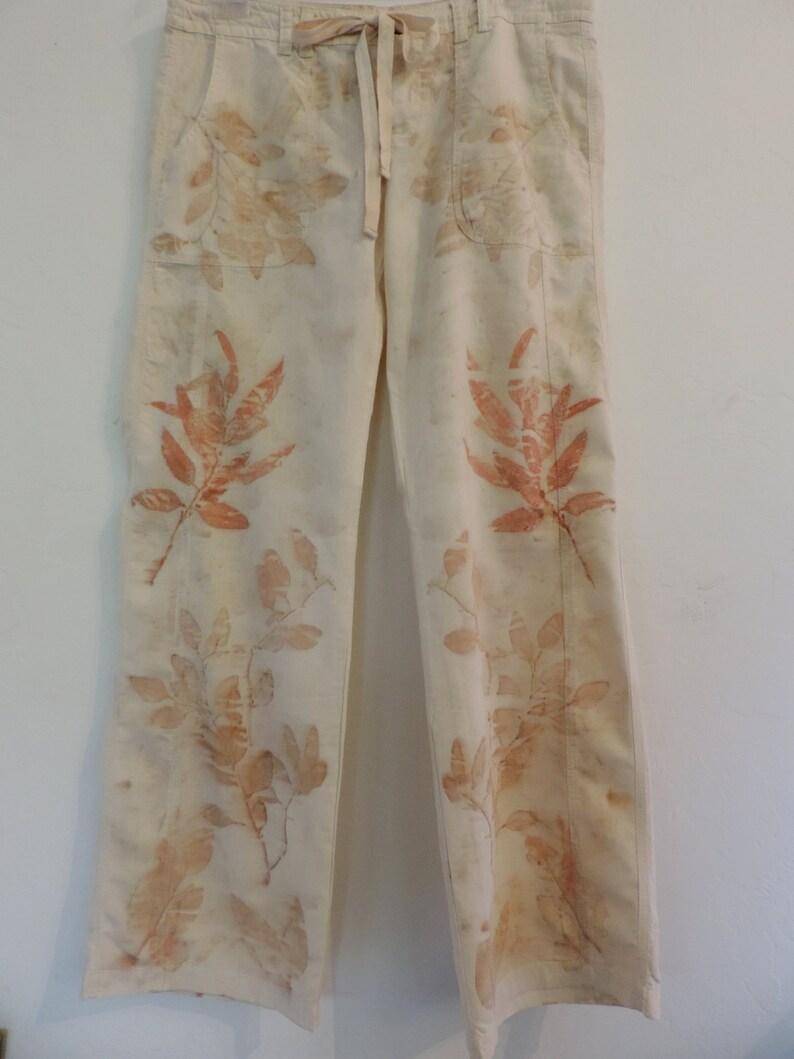 Eco Dyed Pants leafy Legs Casual Linen/cotton Etsy