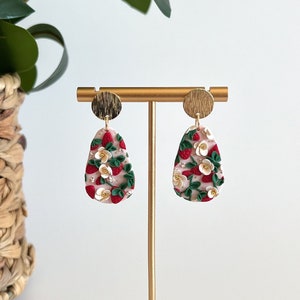Strawberry Earrings | Fruit Earrings | Berry Earrings | Handmade Jewelry | Polymer Clay Earrings