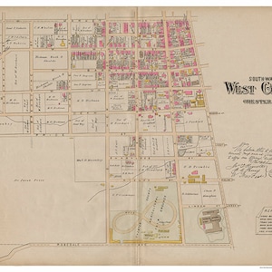 West Chester, PA South Ward Breous Atlas 1883 Reprodução