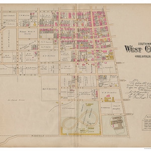 West Chester, PA South Ward Breous Atlas 1883 Reproduction image 1