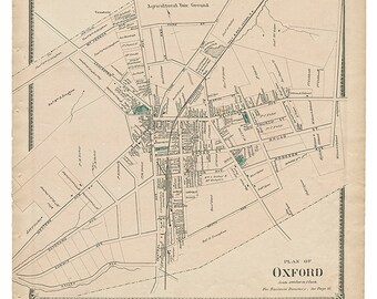 Oxford, Pa  Witmer 1873 Map Reproduction