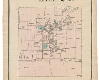 Map Of Kennett Square Pa Kennett Square Map | Etsy