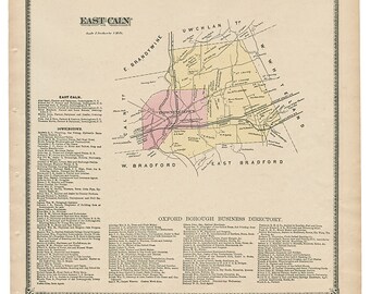 East Caln, PA Witmer 1873 Map Reproduction