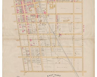 West Chester, PA East Ward Breous Atlas 1883 Reproduction