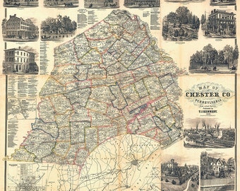 Chester County, PA 1860 Reproduction