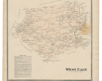 West Caln, PA Witmer 1873 Map Reproduction