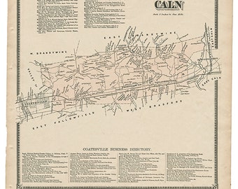 Caln,  PA Witmer 1873 Map Reproduction