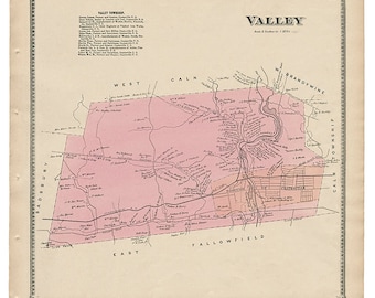 Valley,  PA Witmer 1873 Map Reproduction