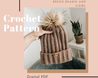 Breck Beanie and Cowl Crochet Pattern (PDF Download)