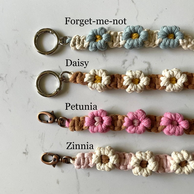 Macrame Keychain / Flower Keychain image 2