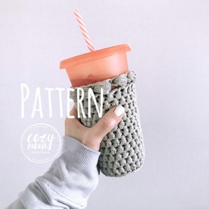 Crochet Pattern // New Moon Cozy // Coffee Cozy, Reusable drink holder, Crochet Cozy Pattern, Cold Cup Cozy, Cozymoondesigns image 2