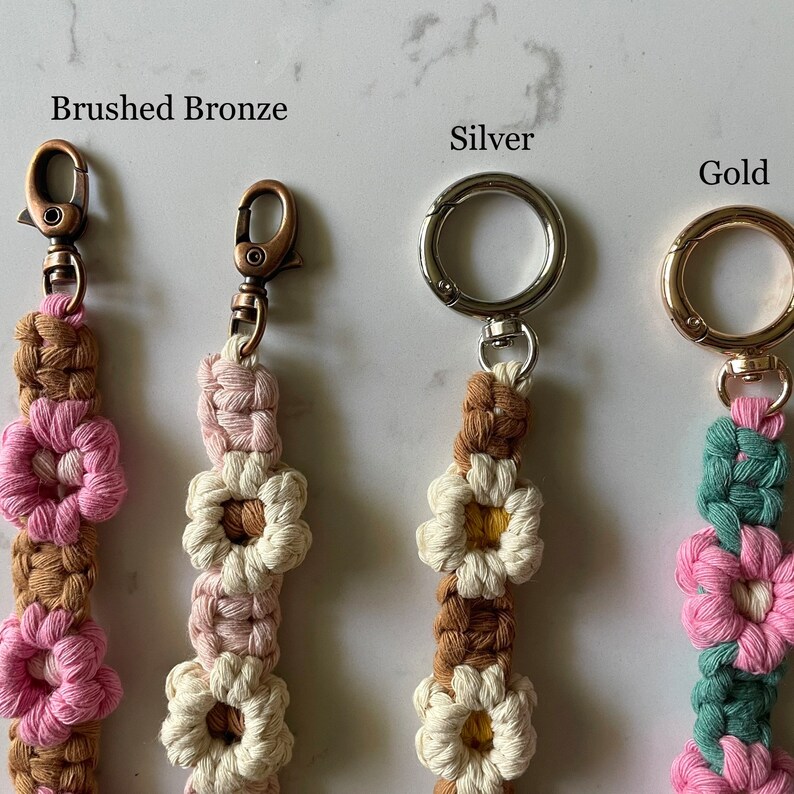 Macrame Keychain / Flower Keychain image 5