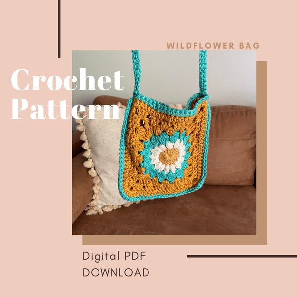 Crochet Pattern // Wildflower Bag Pattern // Digital PDF Purse Pattern