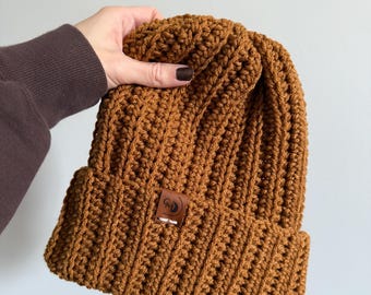 Crochet Handmade Beanie -TOBACCO- Adult Beanie