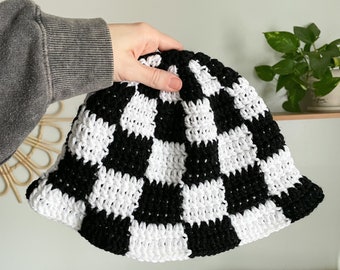 Checkered Bucket Hat / Crochet bucket hat