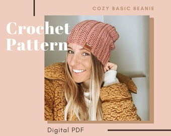 Cozy Basic Beanie Crochet Pattern (PDF Download)