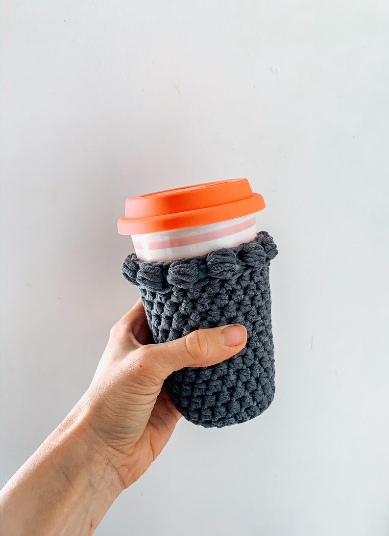 Crochet Pattern // New Moon Cozy // Coffee Cozy, Reusable drink holder, Crochet Cozy Pattern, Cold Cup Cozy, Cozymoondesigns image 3