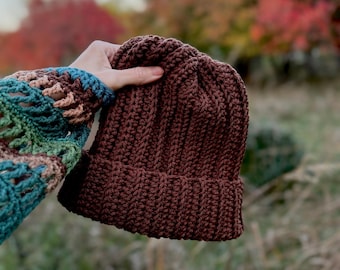 Crochet Handmade Beanie -BROWNIE-  Adult Beanie