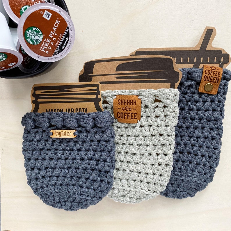 Crochet Pattern // New Moon Cozy // Coffee Cozy, Reusable drink holder, Crochet Cozy Pattern, Cold Cup Cozy, Cozymoondesigns image 4