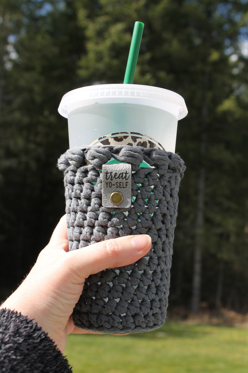 Crochet Pattern // New Moon Cozy // Coffee Cozy, Reusable drink holder, Crochet Cozy Pattern, Cold Cup Cozy, Cozymoondesigns image 8