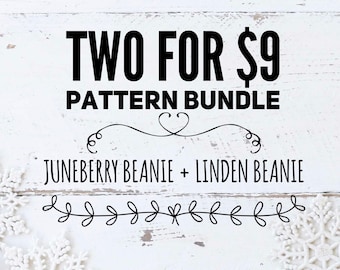 Digital Crochet Pattern Bundle // Linden Beanie // Juneberry Beanie // Crochet Patterns