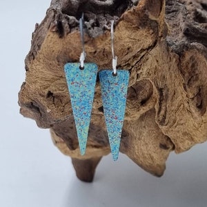 Enamel Triangle Dangle Earrings