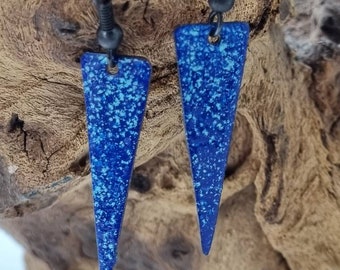 Cold Enamel Triangle Dangle Earrings