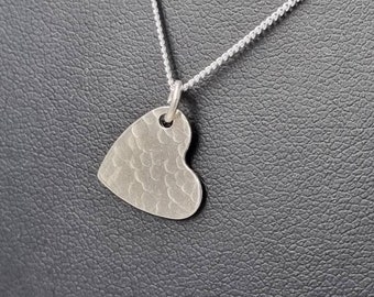 Silver Textured Heart Pendant