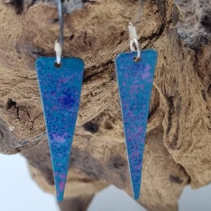 Cold Enamel Triangle Dangle Earrings