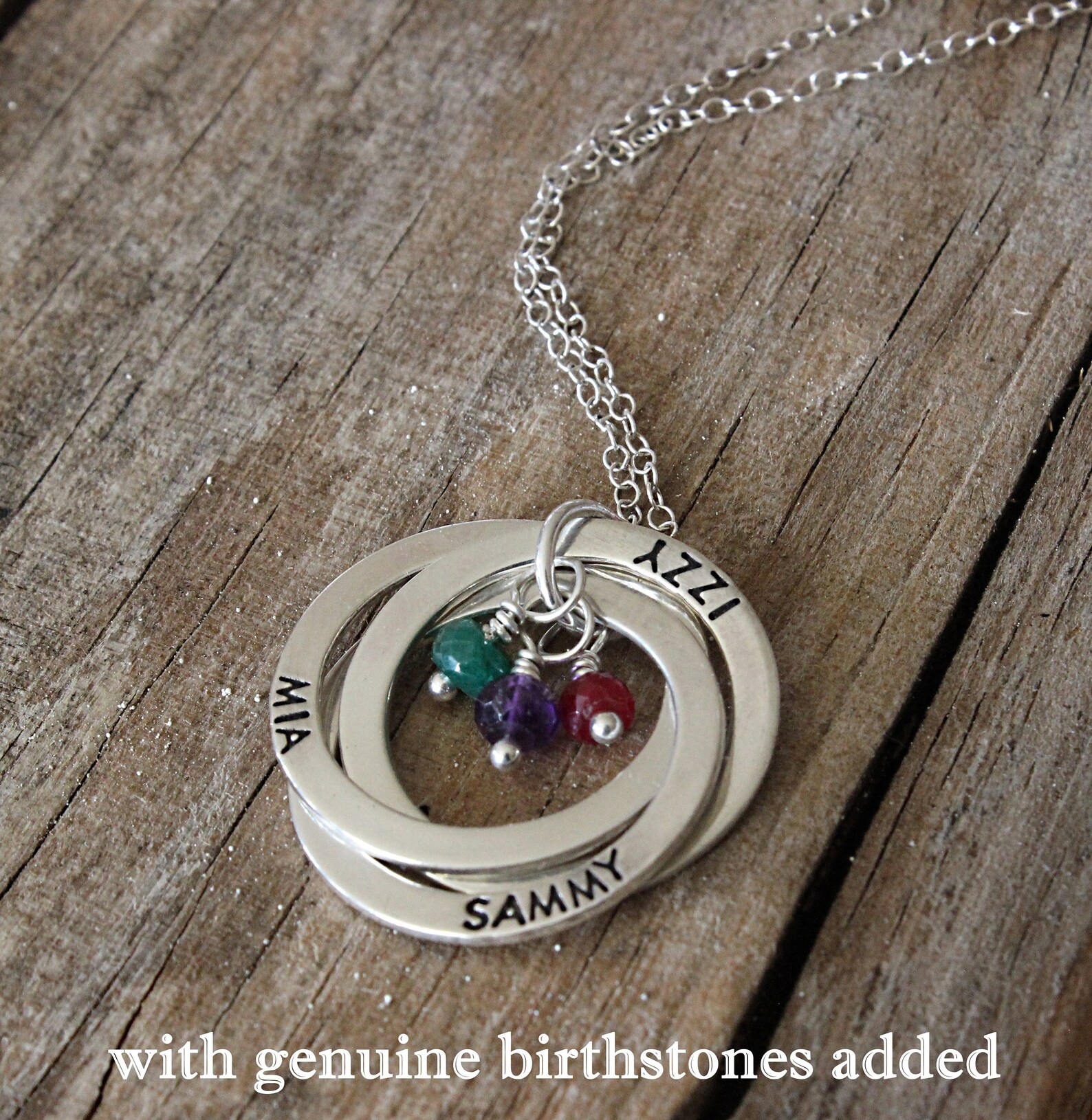 Personalized Name Russian Wedding Ring Necklace, Sterling Silver ...