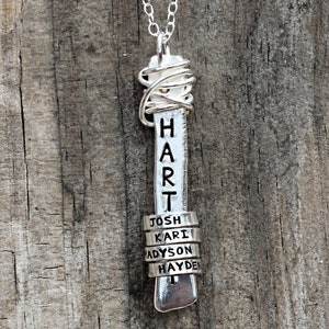 Personalized Sterling Silver Bar Necklace: Kids' Names, Family Gift